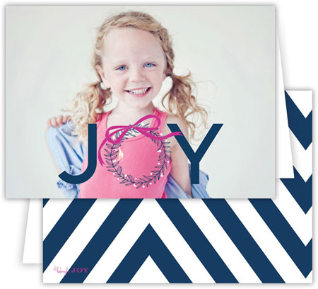 Digital Holiday Photo Cards by Dabney Lee - Wreath Navy (Folded) Digital Holiday Photo Cards by Dabney Lee - Wreath Navy (Folded)