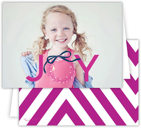 Digital Holiday Photo Cards by Dabney Lee - Wreath Fuchsia (Folded) Digital Holiday Photo Cards by Dabney Lee - Wreath Fuchsia (Folded)