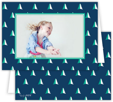 Digital Holiday Photo Cards by Dabney Lee - Evergreen Navy (Folded) Digital Holiday Photo Cards by Dabney Lee - Evergreen Navy (Folded)