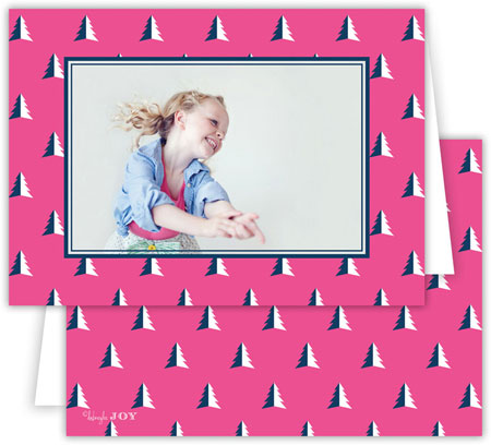 Digital Holiday Photo Cards by Dabney Lee - Evergreen Hot Pink (Folded) Digital Holiday Photo Cards by Dabney Lee - Evergreen Hot Pink (Folded)