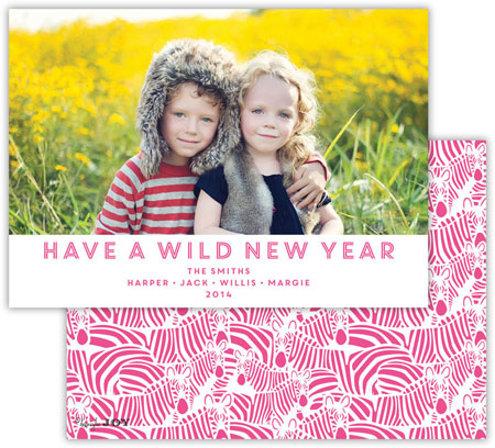 Digital Holiday Photo Cards by Dabney Lee - Bruno Hot Pink (Flat)