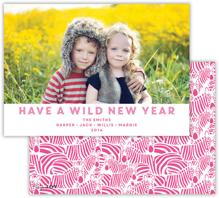 Digital Holiday Photo Cards by Dabney Lee - Bruno Hot Pink (Flat) Digital Holiday Photo Cards by Dabney Lee - Bruno Hot Pink (Flat)