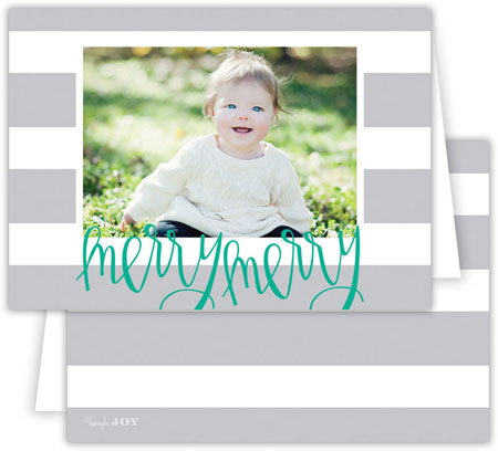 Digital Holiday Photo Cards by Dabney Lee - Cabana Light Grey (Folded)