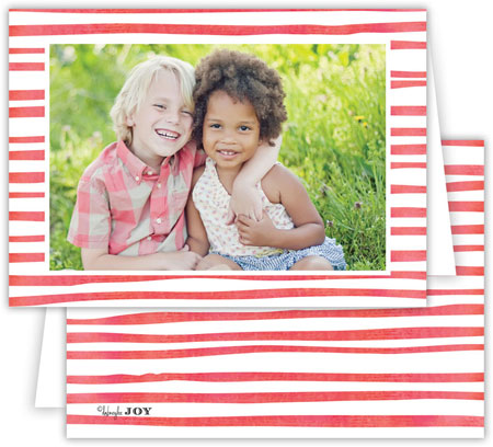 Digital Holiday Photo Cards by Dabney Lee - Candy Cane Red (Folded)