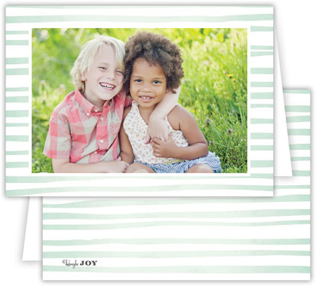 Digital Holiday Photo Cards by Dabney Lee - Candy Cane Mint (Folded)