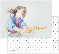 Digital Holiday Photo Cards by Dabney Lee - Swiss Dot Black with Foil (Flat)