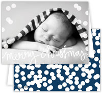 Digital Holiday Photo Cards by Dabney Lee - Holepunch Navy (Folded)