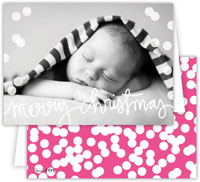 Digital Holiday Photo Cards by Dabney Lee - Holepunch Hot Pink (Folded)