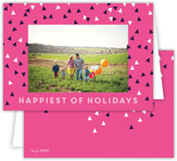 Digital Holiday Photo Cards by Dabney Lee - Sprinkles Hot Pink (Folded)