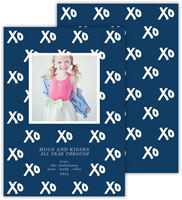 Digital Holiday Photo Cards by Dabney Lee - Hugs + Kisses Navy (Flat)