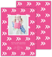 Digital Holiday Photo Cards by Dabney Lee - Hugs + Kisses Hot Pink (Flat)