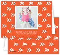 Digital Holiday Photo Cards by Dabney Lee - Hugs + Kisses Warm Red (Folded)
