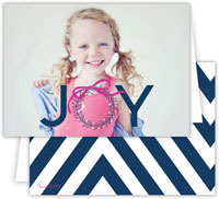Digital Holiday Photo Cards by Dabney Lee - Wreath Navy (Folded)