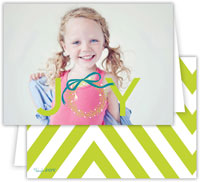Digital Holiday Photo Cards by Dabney Lee - Wreath Chartreuse (Folded)