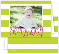 Dabney Lee Digital Holiday Photo Card - Cabana Chartreuse (Folded)