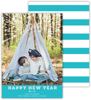 Digital Holiday Photo Cards by Dabney Lee - Arrows Robin's Egg (Flat)