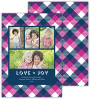 Digital Holiday Photo Cards by Dabney Lee - Tartan Fuchsia (Flat)