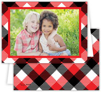 Digital Holiday Photo Cards by Dabney Lee - Tartan Red (Folded)