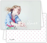 Digital Holiday Photo Cards by Dabney Lee - Swiss Dot Hot Pink (Folded)
