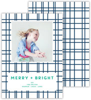 Digital Holiday Photo Cards by Dabney Lee - Plaid Navy (Flat)