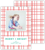 Digital Holiday Photo Cards by Dabney Lee - Plaid Coral (Flat)
