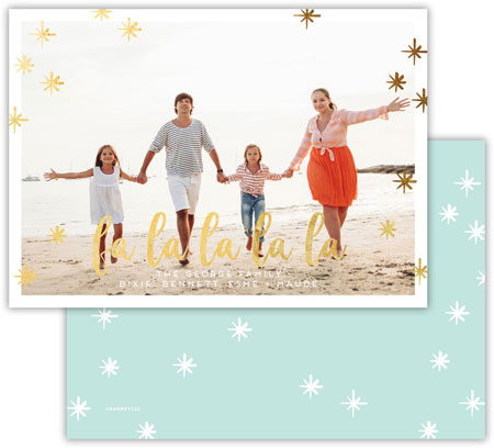 Digital Holiday Photo Cards by Dabney Lees - Fa La La LaLa La with Foil