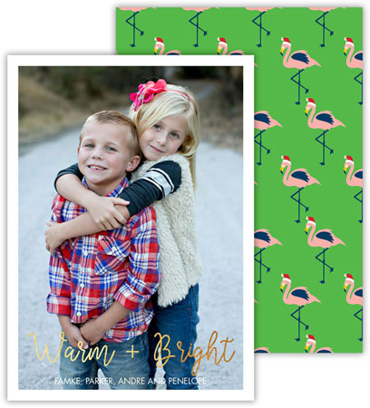 Digital Holiday Photo Cards by Dabney Lees - Merry Flamingo with Foil Digital Holiday Photo Cards by Dabney Lees - Merry Flamingo with Foil
