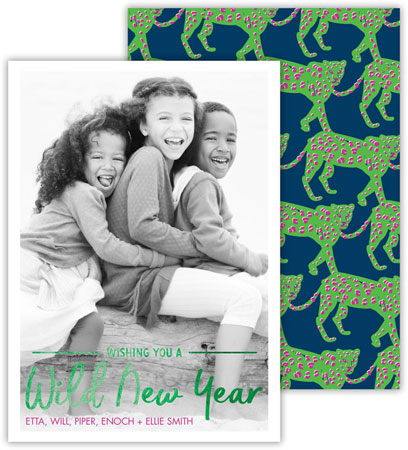 Digital Holiday Photo Cards by Dabney Lees - Wild New Year with Foil Digital Holiday Photo Cards by Dabney Lees - Wild New Year with Foil