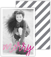 Digital Holiday Photo Cards by Dabney Lees - Merry Stripes with Foil