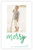 Holiday Photo Mount Cards by Dabney Lee - Merry Script with Foil