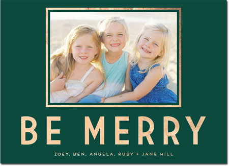 Dabney Lee Holiday Photo Mount Cards - Be Merry Foil