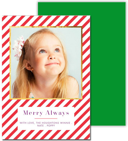 Digital Holiday Photo Cards by Dabney Lees - Merry Always with Foil Digital Holiday Photo Cards by Dabney Lees - Merry Always with Foil