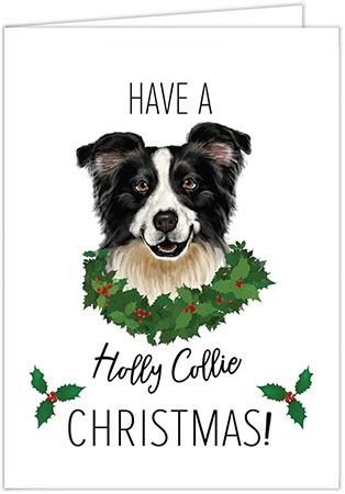 Non-Personalized Holiday Dog Greeting Cards by Donovan Designs (Border Collie)