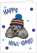 Non-Personalized Holiday Dog Greeting Cards by Donovan Designs (Grey Poodle)
