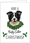 Non-Personalized Holiday Dog Greeting Cards by Donovan Designs (Border Collie)