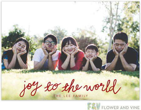 Digital Holiday Photo Cards by Flower & Vine (Joy to the World)