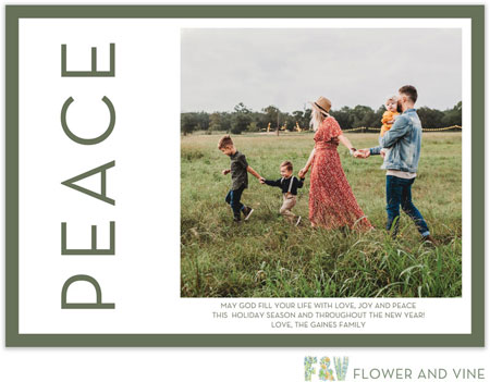 Digital Holiday Photo Cards by Flower & Vine (Peace Side)