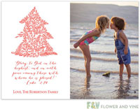 Flower & Vine - Digital Holiday Photo Cards (Delicate Christmas Tree - Red)