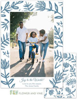 Digital Holiday Photo Cards by Flower & Vine (Blue Flora)