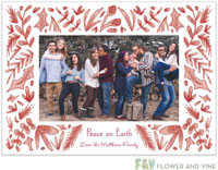 Flower & Vine - Digital Holiday Photo Cards (Festive Holly Border - Scarlett)
