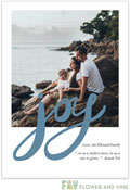 Flower & Vine - Digital Holiday Photo Cards (Hand Lettered Joy - Blue)
