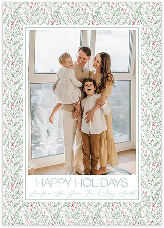 Digital Holiday Photo Cards by Flower & Vine (Holly Tapestry)