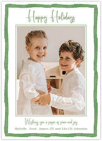 Digital Holiday Photo Cards by Flower & Vine (Green Stripe Florals) Digital Holiday Photo Cards by Flower & Vine (Green Stripe Florals)