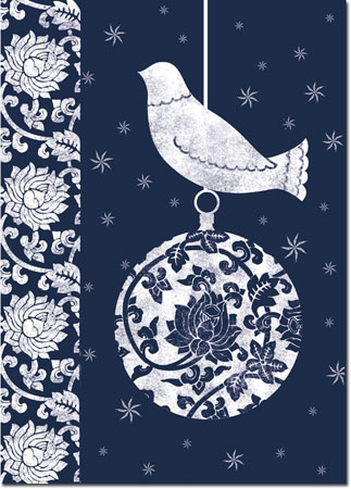Boxed Charitable Holiday Greeting Cards by Good Cause Greetings - Ornamental Dove