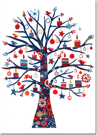Charitable Holiday Greeting Cards by Good Cause Greetings - Celebration Tree