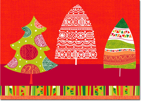 Charitable Holiday Greeting Cards by Good Cause Greetings - Contemporary Trees