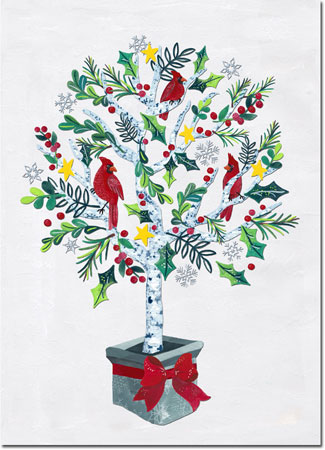 Boxed Charitable Holiday Greeting Cards by Good Cause Greetings - Holiday Tree