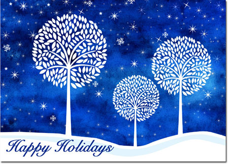 Charitable Holiday Greeting Cards by Good Cause Greetings - White Tree Trilogy