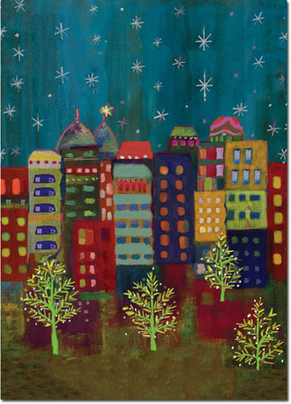 Charitable Holiday Greeting Cards by Good Cause Greetings - Abstract City