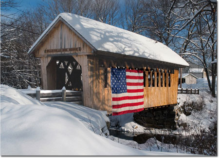 Charitable Holiday Greeting Cards by Good Cause Greetings - Covered Bridge